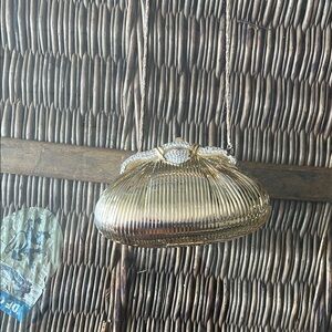 Gold Mini Bag with Ribbed Design